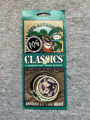 New Old Stock - POG CLASSIC Sealed Blister Pack - WPF - 7 Milkcaps - 1994