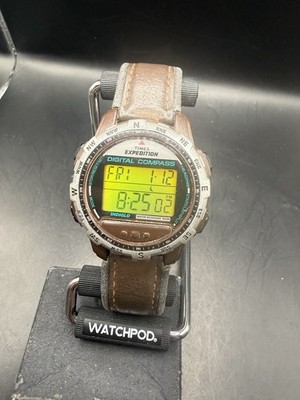 Timex Expedition Digital Compass Brown & Gray Indiglo Men's Watch, Working 38MM