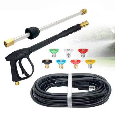 #ad High Pressure Car Power Washer Gun Spray Wand Lance 7 Nozzles and 33ft Hose Kit $17.99