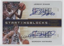 2010 Playoff Contenders Patches Gold 5/49 Jeremy Evans Gordon Hayward Auto 9c6