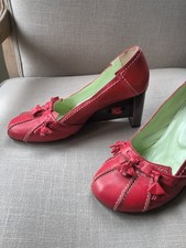 Harlot Women's Shoes Size 6 (39) 1940s/50s Style Bright Red Leather Heels
