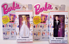 2 VTG 1997 MATTEL BARBIE KEN DOLL KEY CHAINS BASIC FUN WEDDING DAY NEW NOS F9