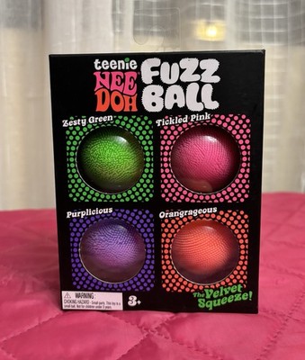  NeeDoh Teenie Fuzz Ball Velvet Squeeze Toy Set of 4.AUTHENTIC!!!!!