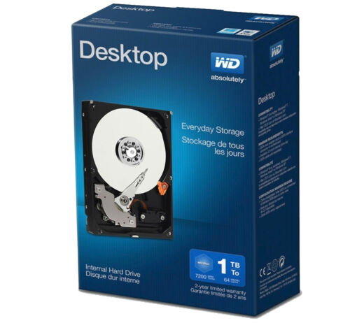 WD FAST 7200rpm Terabyte Reliable 3.5" SATA 1TB Internal Hard Drive for Desktop  - Picture 1 of 3