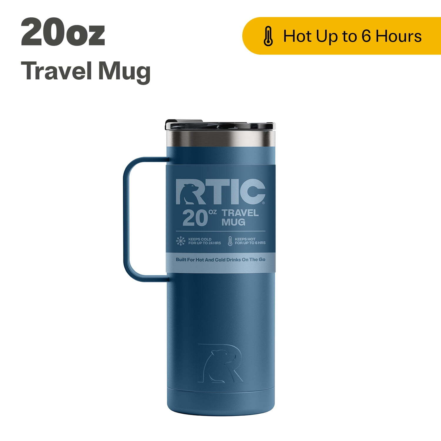 20 oz Stainless Steel Insulated Travel Mug, Splash-Proof Lid