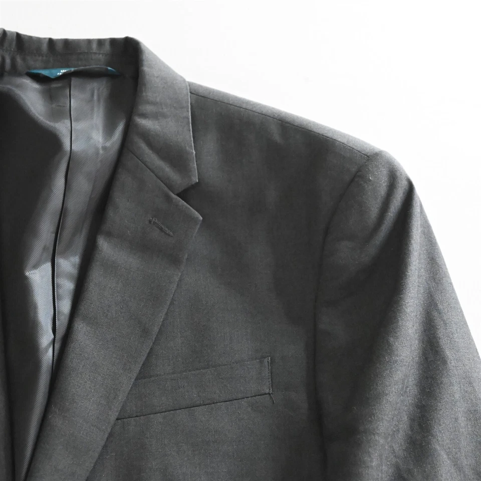 Perry Ellis 44S 32x30 Gray Career Formal Wedding Mens Jacket Pants Suit - Image 2 of 4