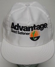 Vtg 1990s ADVANTAGE SEED SAFENER Advertising White Snapback Hat Cap MADE IN USA