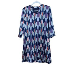 Tulle Anthropologie Sheath Dress Medium Multicolor Chevron Arty Boho Print