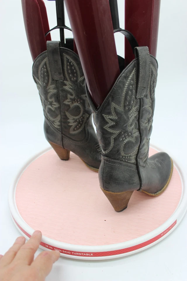 Very Volatile Denver Western Boots Women's Size 8.5 Gray Studded HIGH Heels - Image 4 of 4