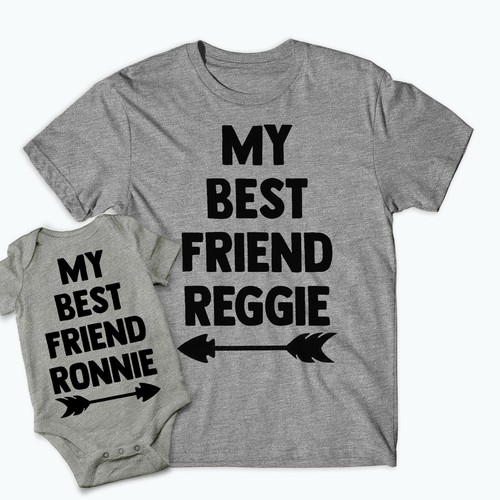 Migliore Amico magliette coordinate nomi personalizzati amici BFF Padre e  figlio Top 151 | eBay