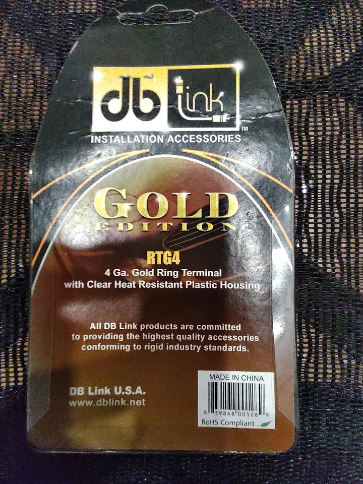 db Link Gold Edition RTG4 + & - 4 Ga. Ring Terminals w/Outer Protector Sleeves - Image 4 of 4