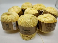 8 Balls Ribbon yarn by Tiber Color "Sunlight Rayon de Soleil" color 201 50g ball