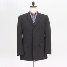 Perry Ellis 44R Gray Sport Coat Blazer Jacket Solid 3B Polyester