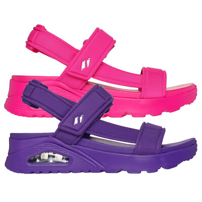 Skechers Sandals Pink Purple Womens Uno Memory Foam Air Bubble 119814  UK
