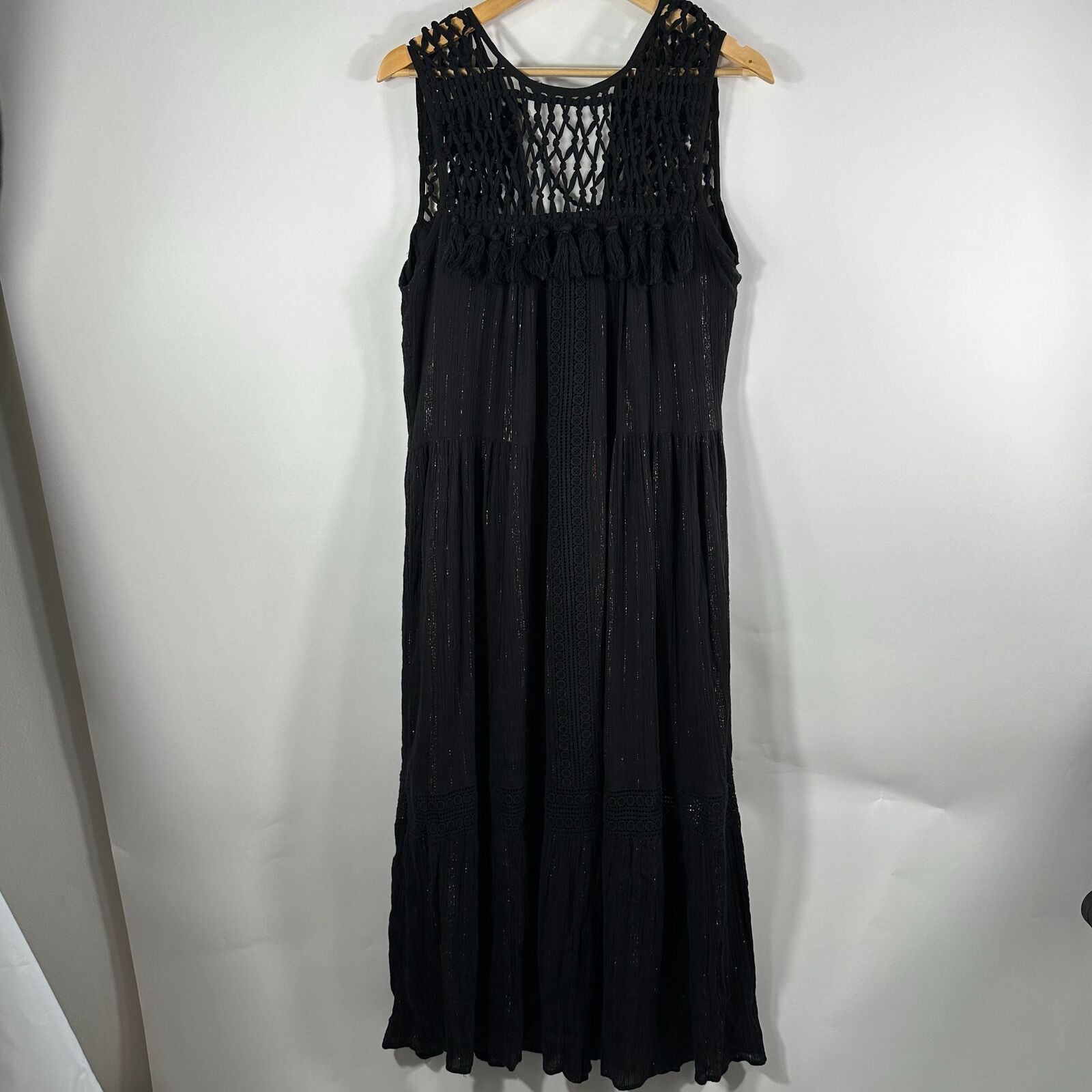 Anthropologie Maeve Womens Lurex Maxi Dress Sz M … - image 1