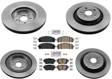 Front & Rear Disc Brake Rotors Ceramic Brake Pad Set for 20-23 Toyota Highlander