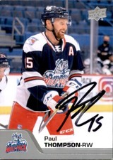 Paul Thompson Signed Auto 2020-21 Upper Deck AHL card Hartford Wolfpack