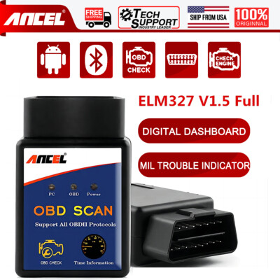 Ancel ELM327 V1.5 OBD2 Bluetooth Scanner Auto ODB Car Diagnostic Engine Check