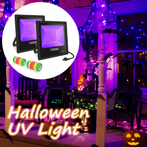 2 Pack 100W Black Light Flood Light Bar UV LED Stage Blacklight Party Halloween - Picture 1 of 12