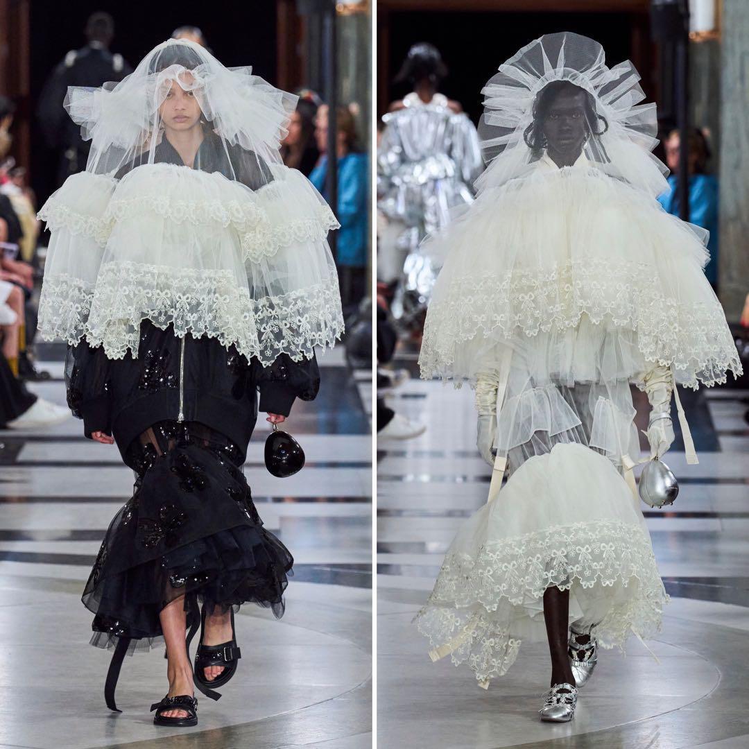 Simone Rocha Tiered Tulle Overlay Dress - Elegant Designer Simone Rocha Tiered Tulle Overlay Dress - Elegant Designer