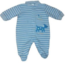 0-3 Month Carter's VINTAGE Blue Striped Footed Snap Up Puppy Sleeper