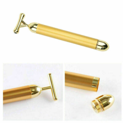 Beauty Bar 24k Golden Pulse Facial Massager T-Shape Electric