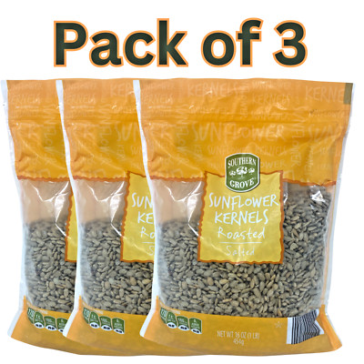 Sunflower Kernels Roasted & Salted 16 oz (1 lb) Resealable Bag Healthy Snack 3pk