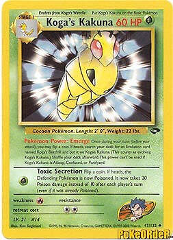 Gym Challenge  47/132 Koga's Kakuna Pokemon UNLIMITED EDITION Card