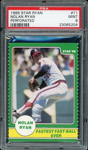 1986 Star Ryan Baseball #11 Nolan Ryan Perforated PSA 9