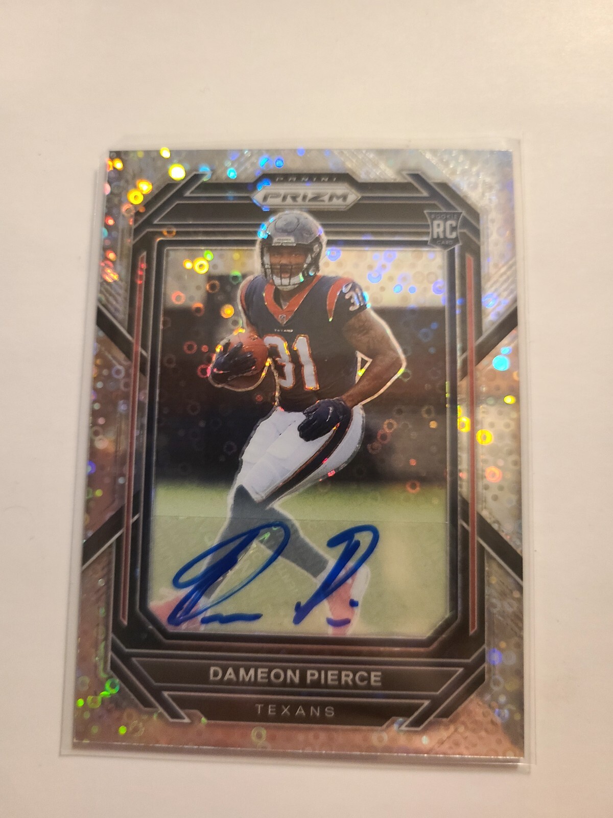2022 Panini Prizm Dameon Pierce No Huddle Silver Disco Auto Rookie Card #322