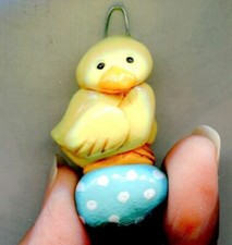 Easter Chick Egg Charm Mini Ornament Miniature Clay Art Sculpt JL Biel #3