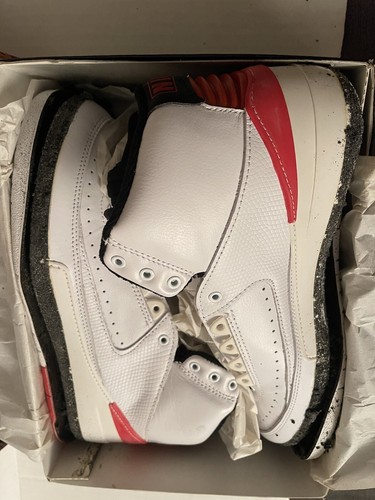 NIKE AIR JORDAN 2 RETRO 130235-161 DEAD STOCK SIZE 10 WHT-RED-BLK 1994 ...