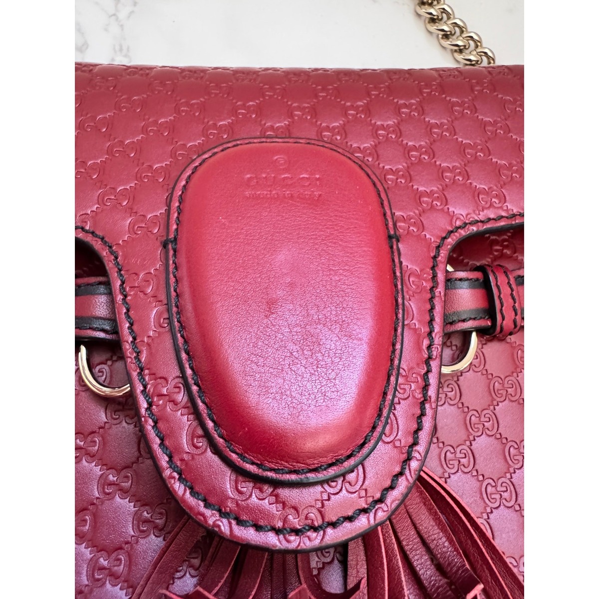 GUCCI ミディアム　エミリー　グッチシマ　ショルダーバッグ Stunning Gucci Microguccissima Emily Chain Shoulder Bag. Excellent