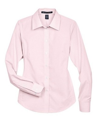 Devon & Jones Women's Crown Collection Gingham Check Woven Dress Shirt D640W