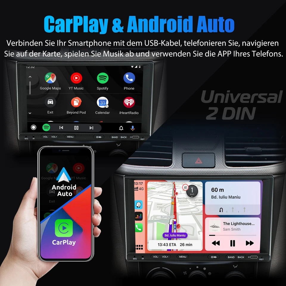 DAB+ 4+64G Android 15 Autoradio Carplay GPS NAVI RDS Bluetooth +Mik Kamera 2 DIN - Bild 4 von 4