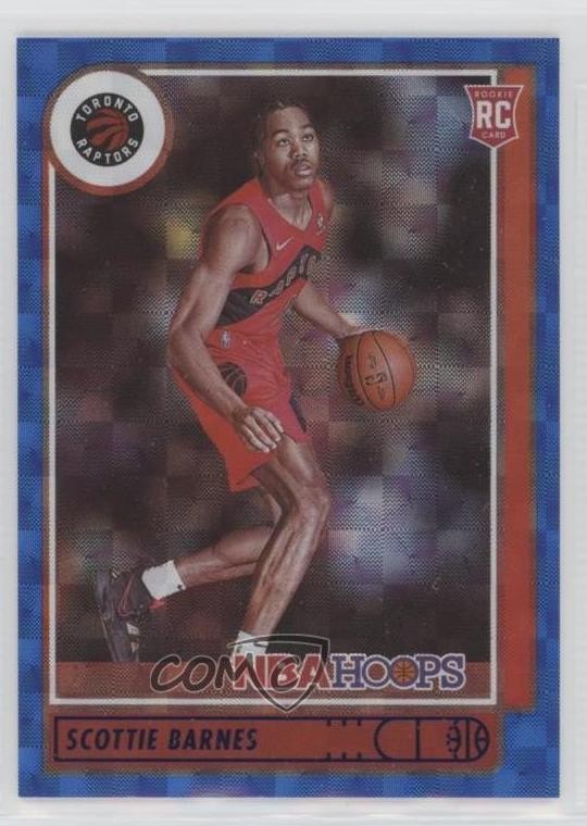 2021-22 Panini NBA Hoops Rookies Hyper Blue Scottie Barnes #227 Rookie RC 0nr3
