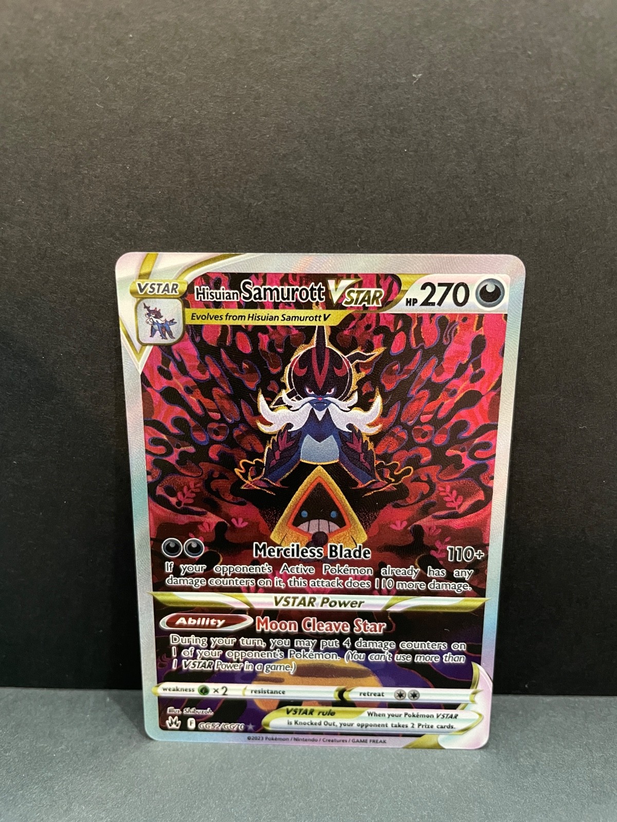 Pokémon TCG Hisuian Samurott VSTAR GG52/GG70 Crown Zenith: Galarian Gallery NM/M