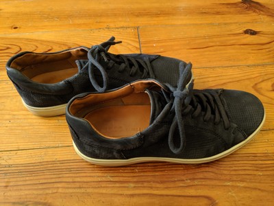 ECCO HERRENSCHUHE BLAU LEDER SEHR GUTER ZUSTAND UK 7,5
