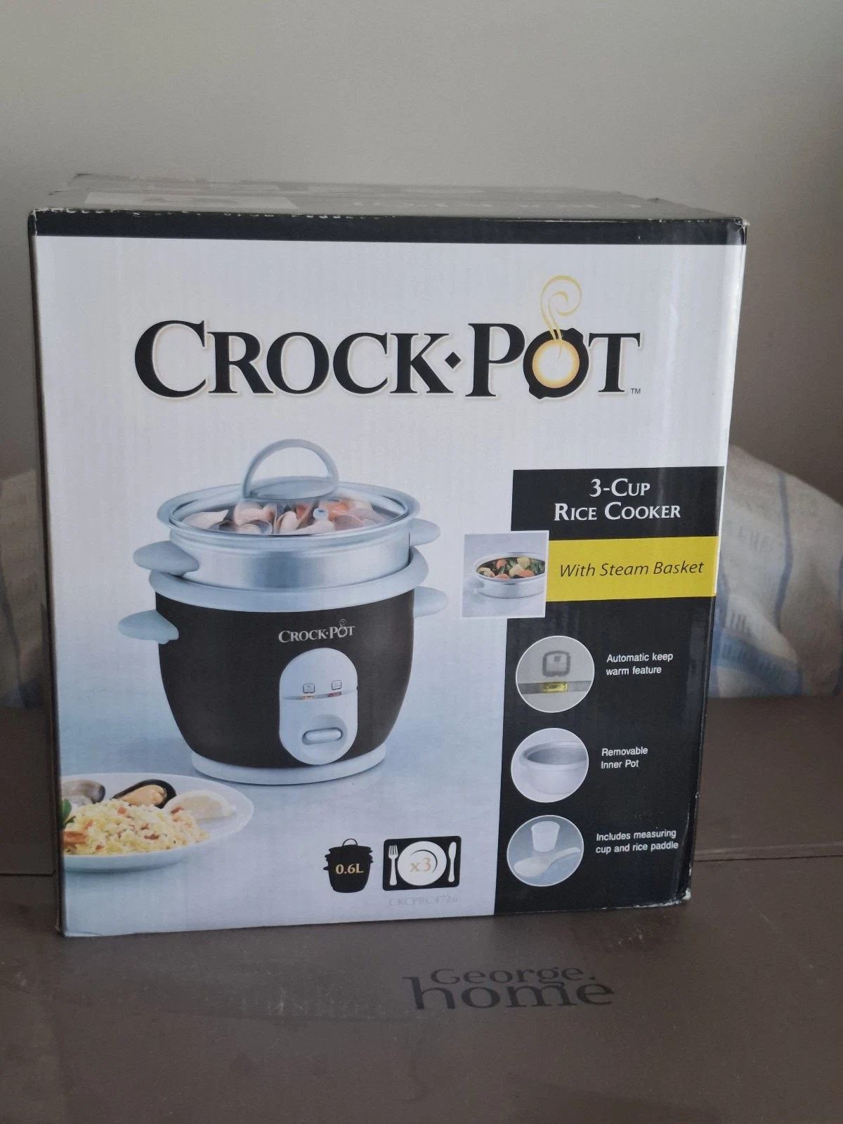 Crock-Pot - 3 Cup Rice Cooker (Plus Steam Basket) - New And Unused