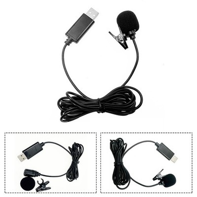 USB Clip Lavalier Mikrofon f��r Smartphone PC f��r Auto DVD Player Audio