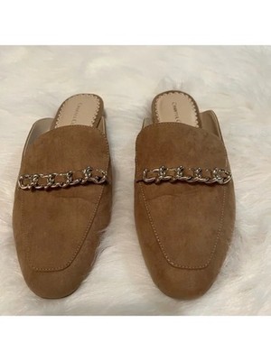 CHARTER CLUB Womens Beige Chain Kari Toe Block Heel Slip On Mules 5.5 M