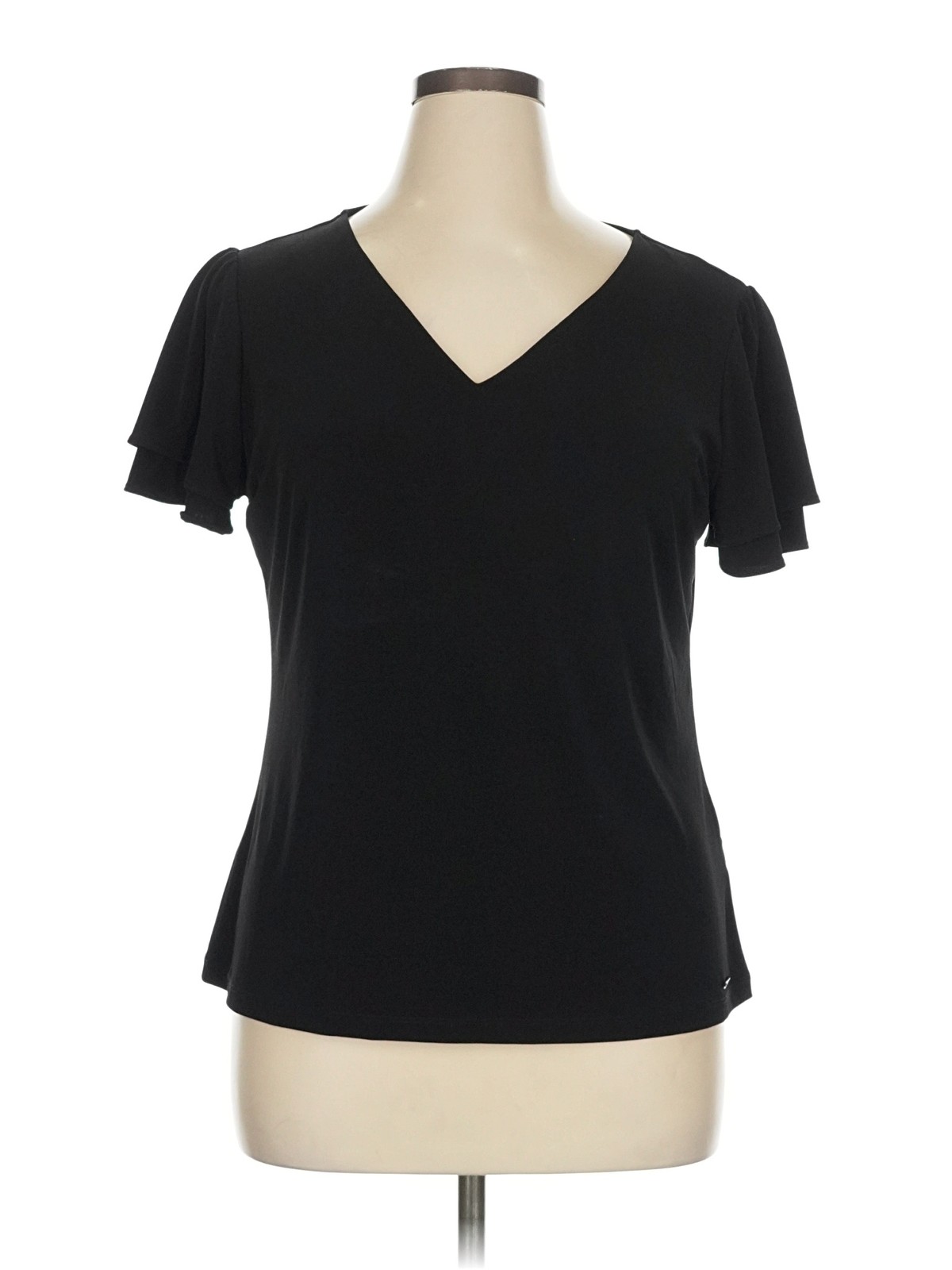 Calvin Klein Women Black Short Sleeve Top XL