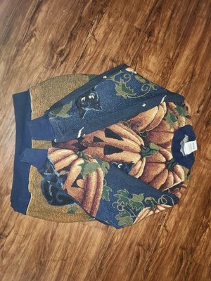 RARE Sugar Street Weaver Halloween Cat Sweater Vintage 90s