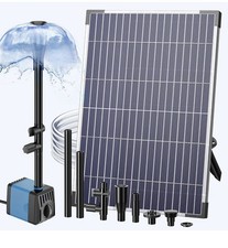 Image of Solar Foundtain Pump12W 450L/H with 4 NozzlesFilter Tubing,FishTank,Waterfall