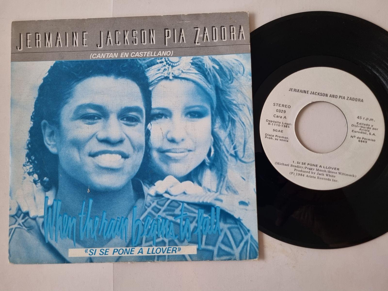 Jermaine Jackson & Pia Zadora - Si se pone a llover 7'' PROMO SUNG IN SPANISH