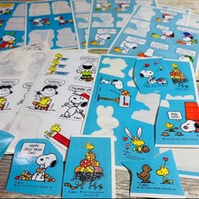 Vtg Peanuts Stickers Lot Snoopy Teacher Reward Words Scrapbook Journal Diary Dog