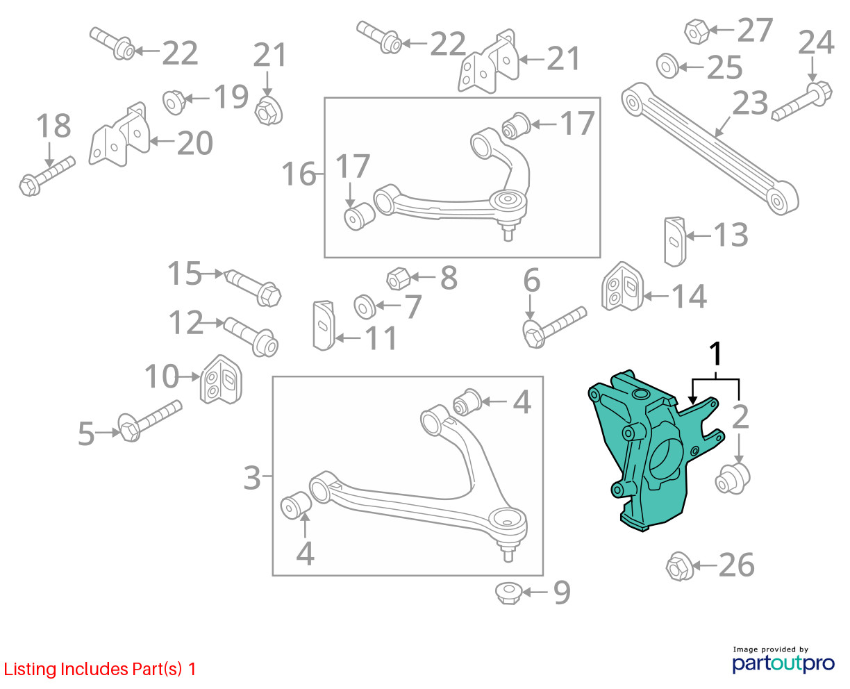 2010-2015 Audi R8 v10 AWD 5.2L REAR RIGHT SPINDLE KNUCKLE ASSEMBLY 420505434F