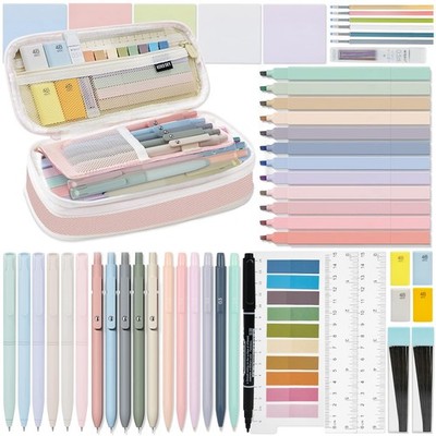 52 PCS Aesthetic School Supplies with Highlighters, Mechanical Pencils, Color...