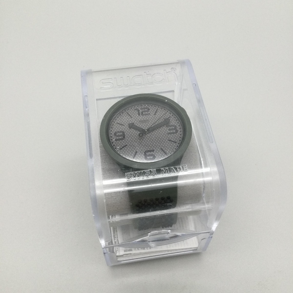 Swatch Big Bold BBBubbles Mens Watch 47mm Green Silicone Strap