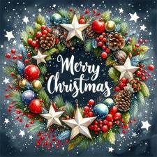 Merry Christmas Wreath Diamond Art Kits for Adults, 5D Diamond Painting Kits ...